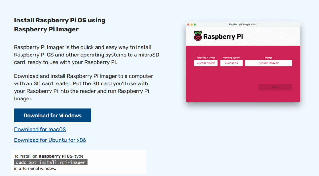 raspberry pi imager - AlgoritmoX86