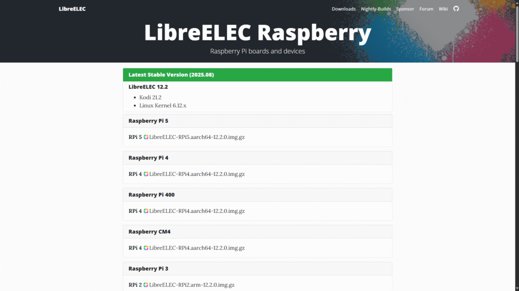 página oficial de LibreELEC - Algoritmox86