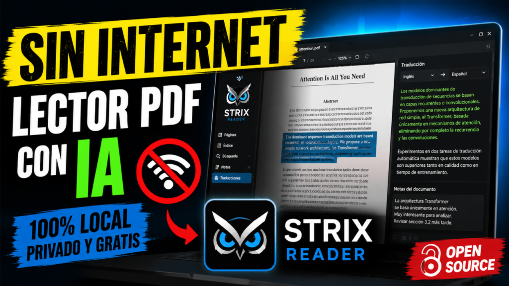 Strix Reader: Lector PDF con IA Local para Traducir Offline