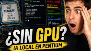 Pentium Gold ejecutando IA local con Ollama en Debian sin GPU