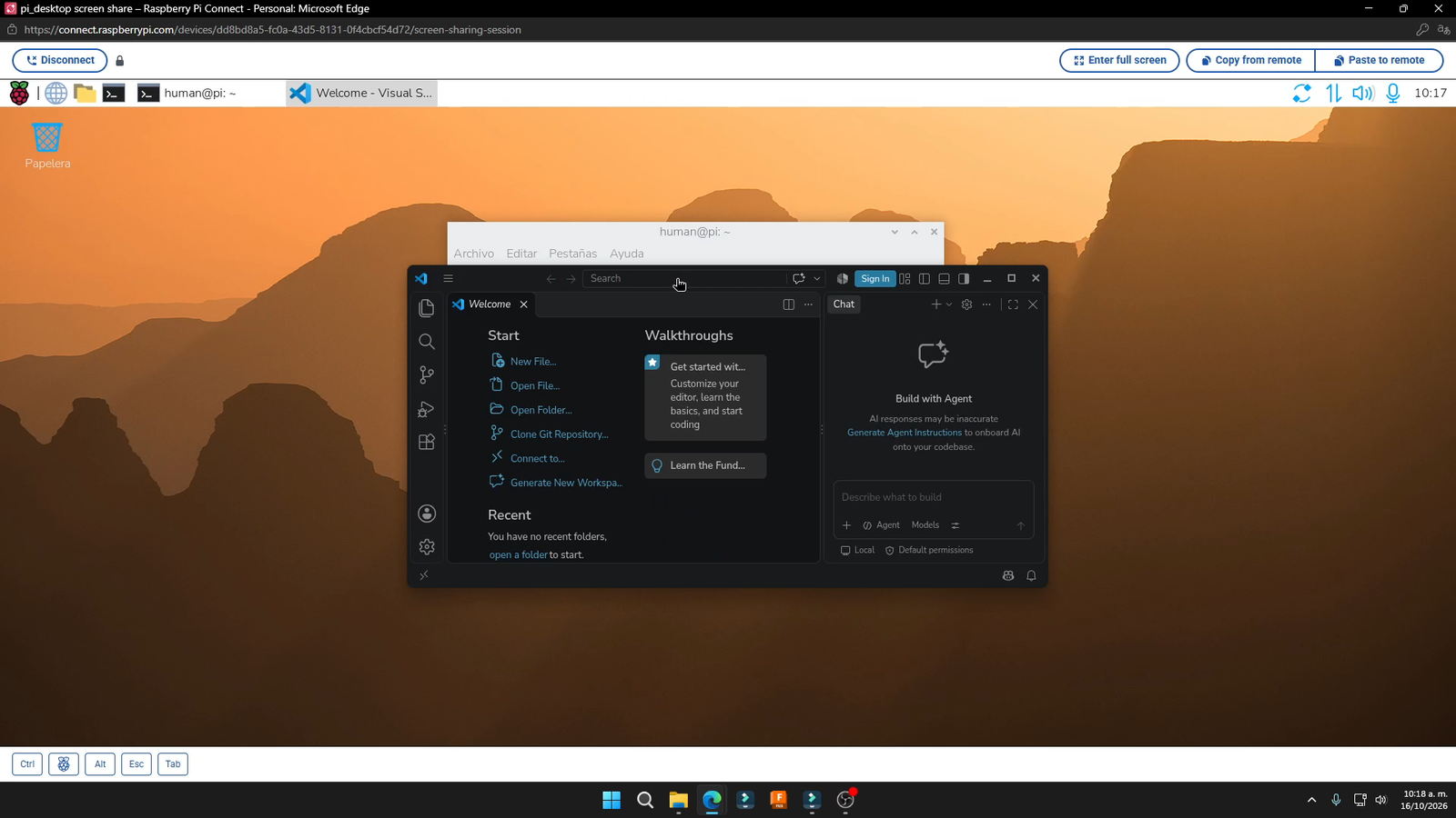 Control remoto del escritorio de la placa Lenovo desde el navegador web usando Raspberry Pi Connect